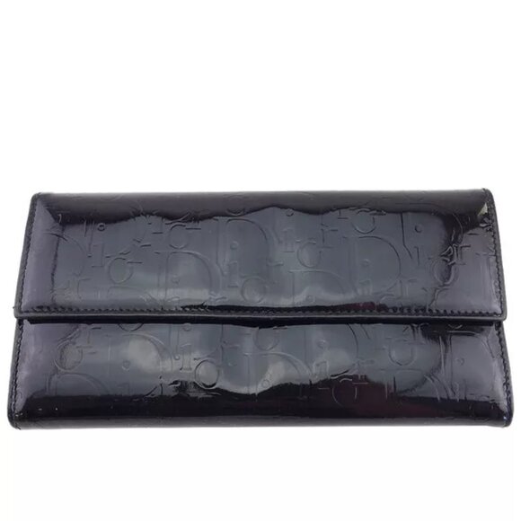 Christian Dior Long Wallet Trotter × Patent Leather Authentic Used - Picture 1 of 8